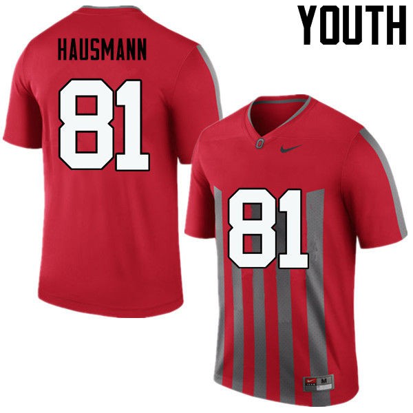 Ohio State Buckeyes #81 Jake Hausmann Youth College Jersey Throwback OSU667554